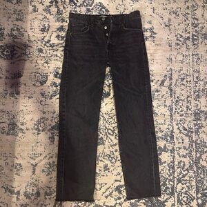 Zara black denim straight leg jeans